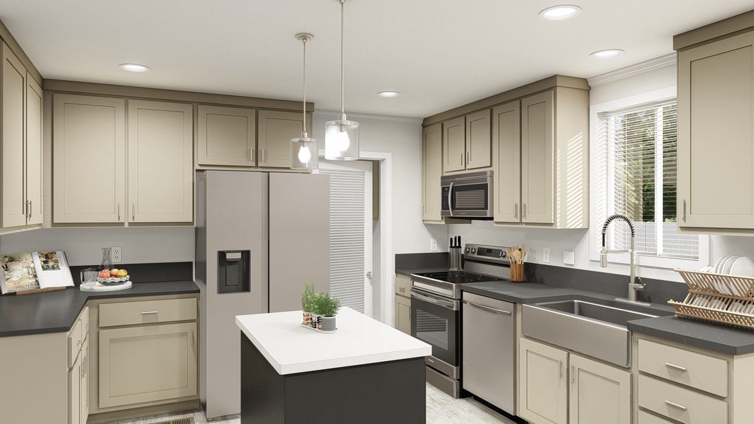The DRM601F 60'              DREAM Kitchen. This Manufactured Mobile Home features 4 bedrooms and 2 baths.