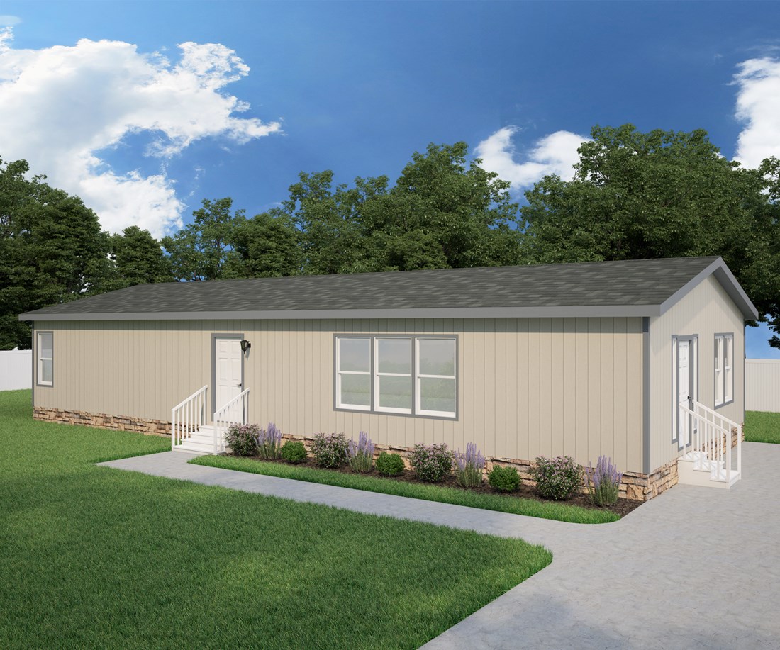 The DRM601F 60' DREAM Exterior. This Manufactured Mobile Home features 4 bedrooms and 2 baths.